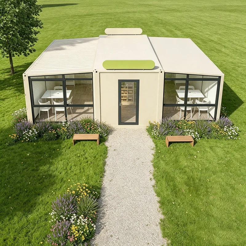 Custom Size Foldable Expandable Container Villa Prefab Tiny Holiday Cabin For Tourist Resort