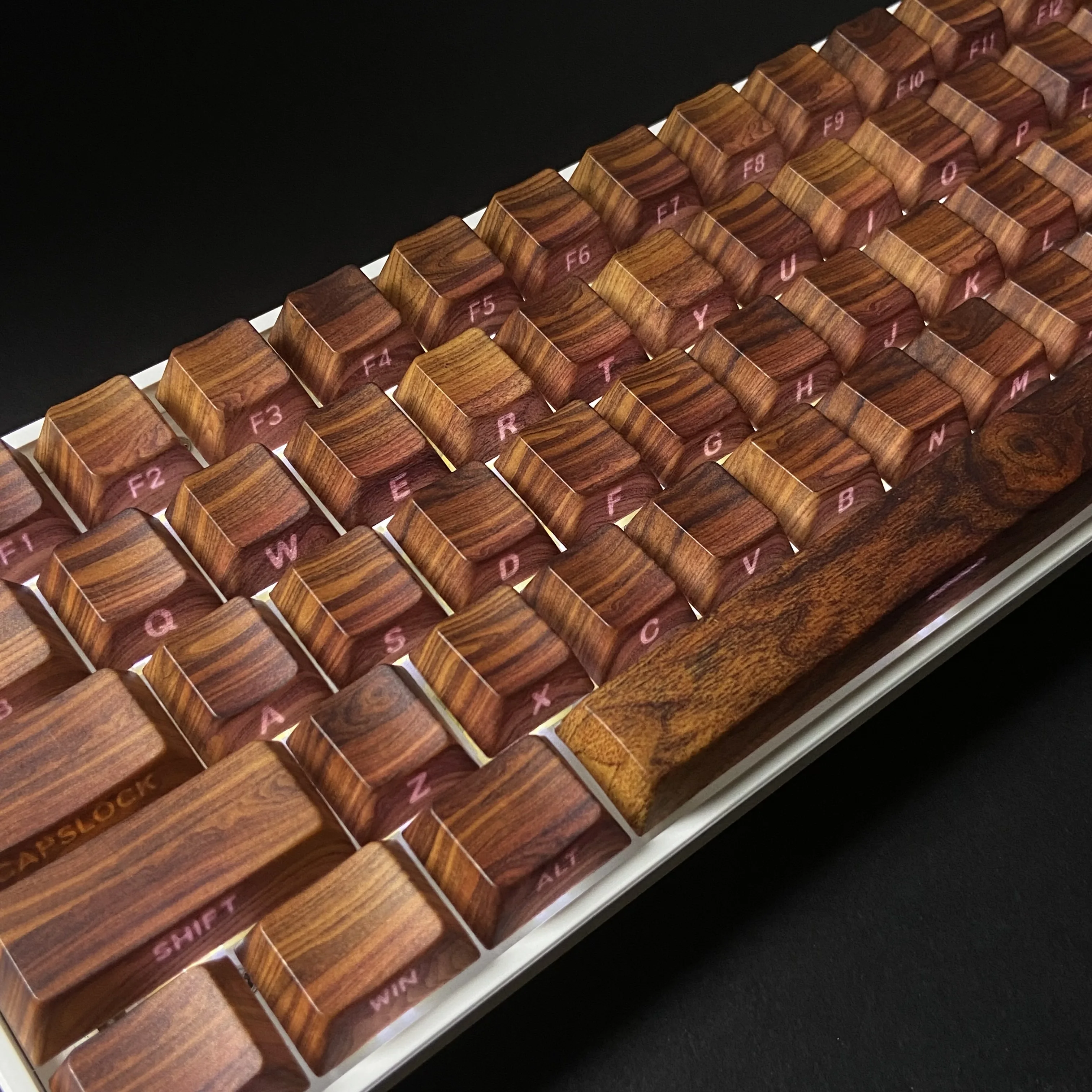 Imitation Wood Grain PBT Keycaps Cherry Profile Side Engraved Key Caps Gaming Mechanical Keyboard 60 70 80 90 100 Layout