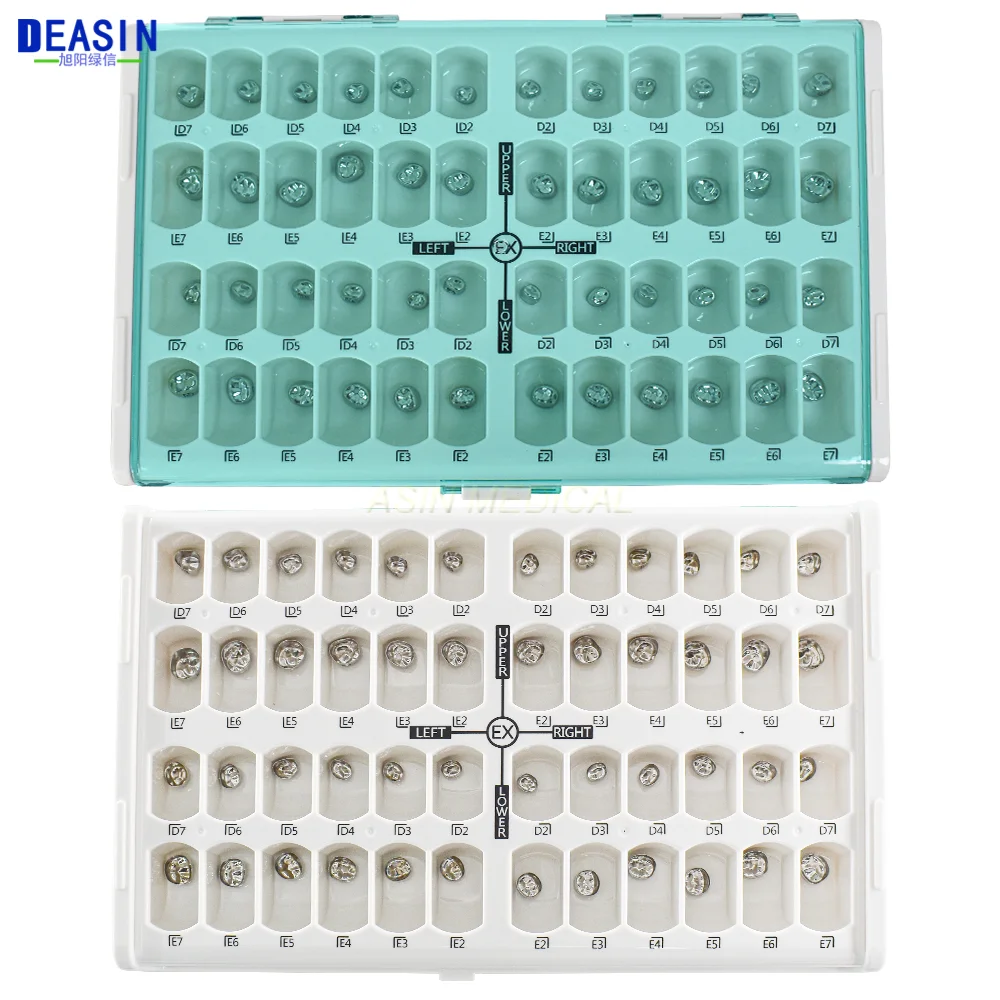48Pcs/ 96pcs Dental Kid Crowns Preformed Metal Crown Stainless Steel Temporary Crowns Dentist Orthodontic Material Therapy Tools