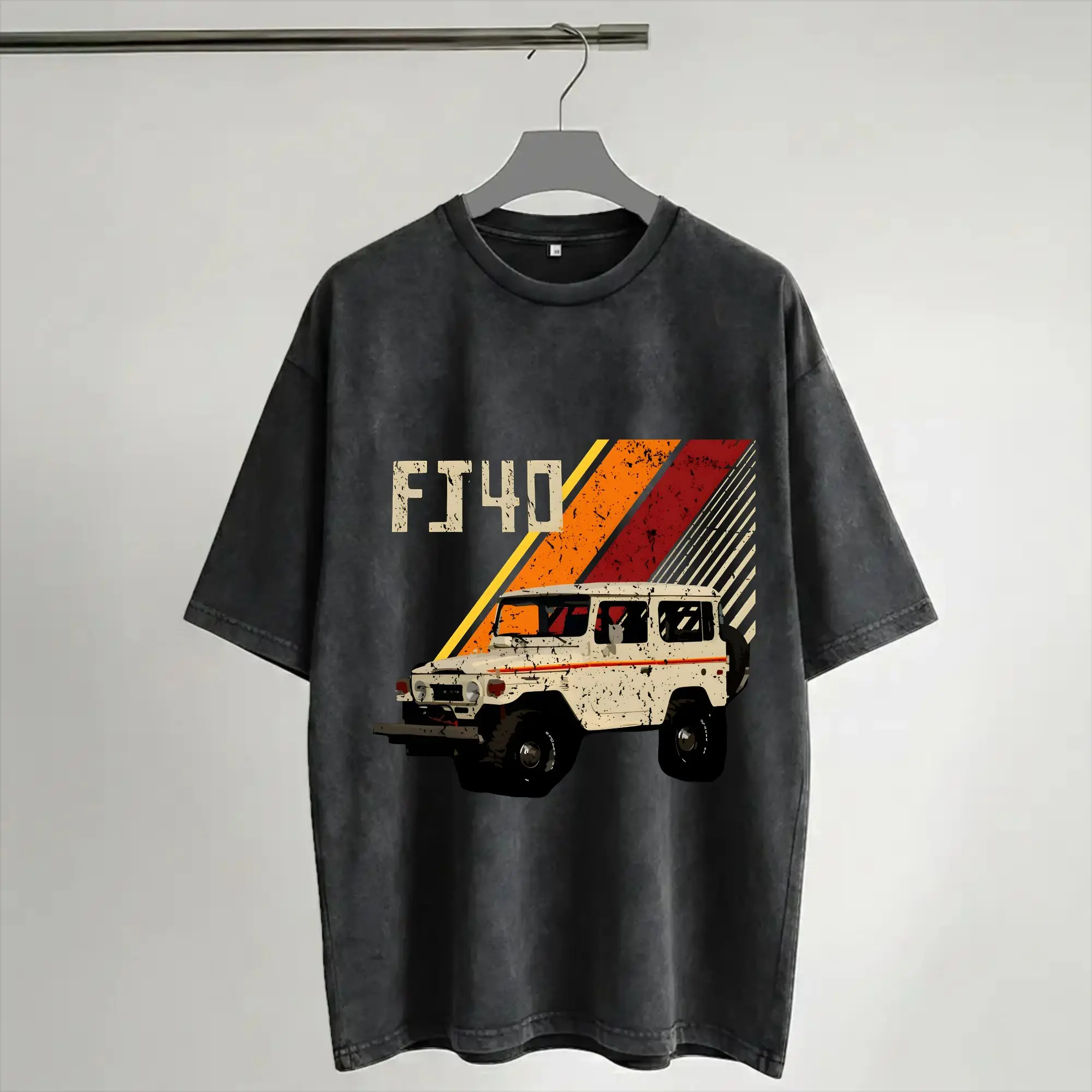 Land Cruiser FJ40 SUV  T Shirt Hip Hop Washed 100% Cotton High Street T-Shirt  Retro Men Women Streetwear Summer Tee Shirt