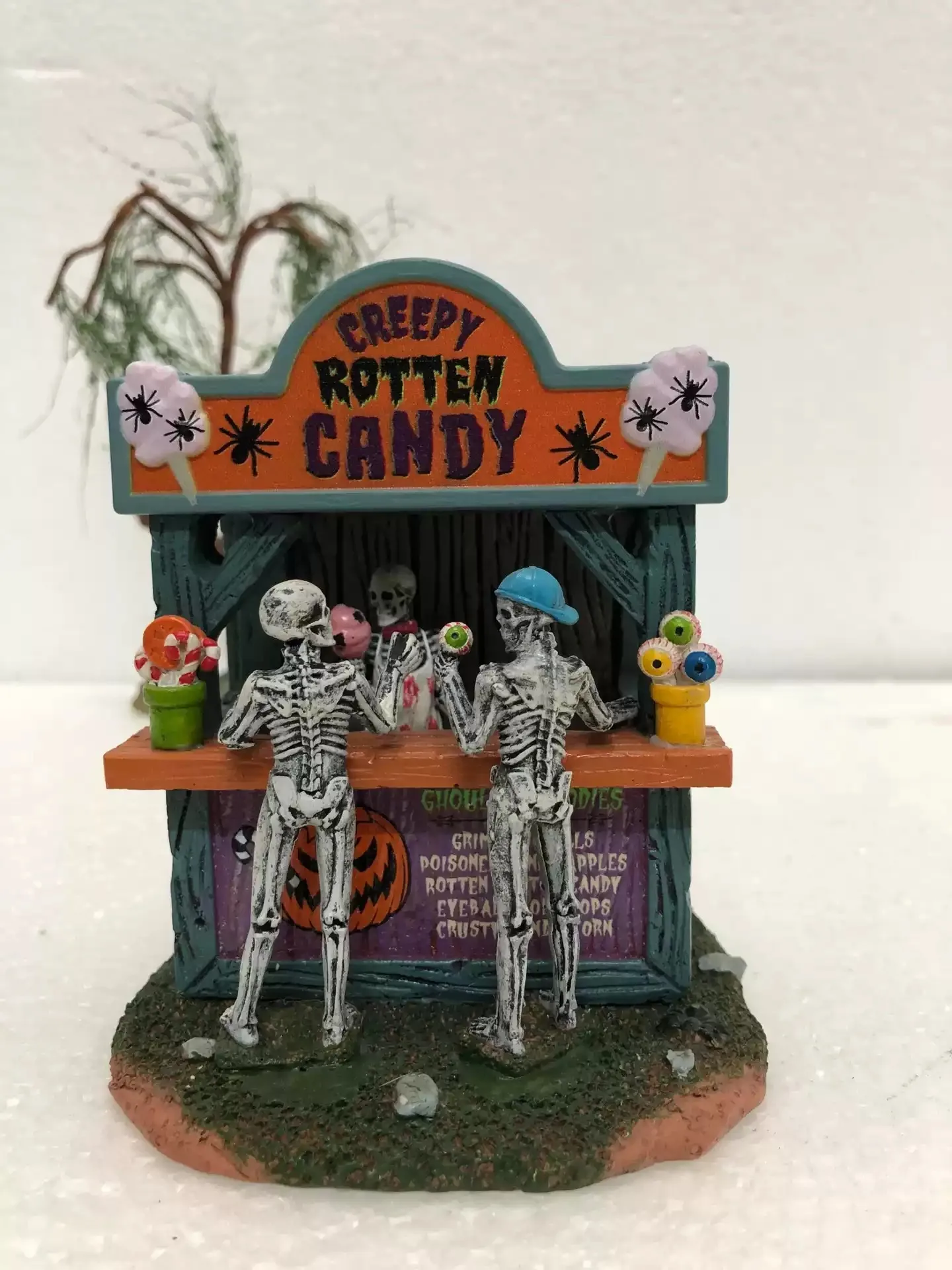 

Halloween Decor Creative Halloween Scene Resin Ornament Rotten Candy Shop Figurine Home Furnishing Garden Ornament Children Gift