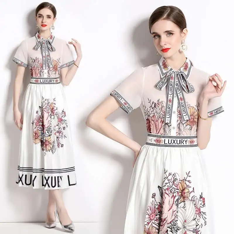 

Summer New Temperament Positioning Lapel irt Large Swing Faionable Women's Set Student orm Work Outfit Spring