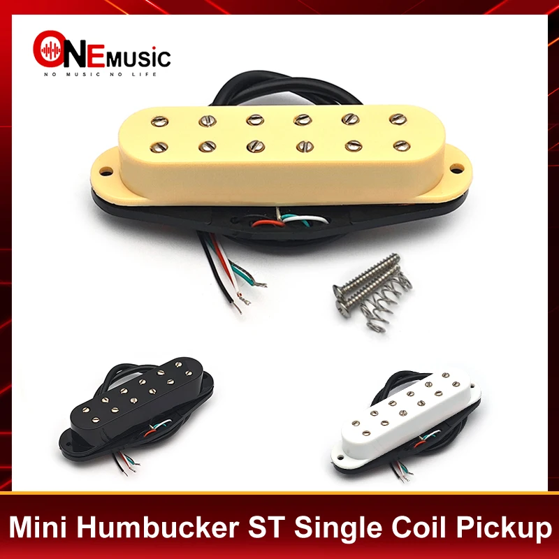 12 Adjustable Pole Piece Mini Humbucker ST Single Coil Pickup Size 9K 4 Conducts Output Coil Splitting Pickup