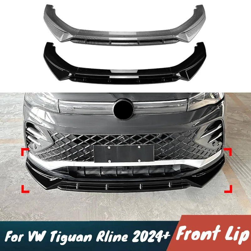 

For VW Tiguan Rline 2024+ Car Front Bumper Lip Spoiler Splitter Body Kit Protector Guard Exterior Tuning Accessories