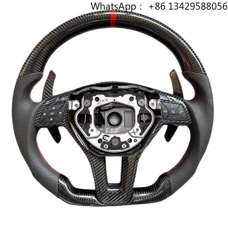 Carbon Fiber Steel Wheel for Mercedes Benz C CLASS W204 C63 W212 W218 W207 W172 SLK GLC C63 A45 Steering Wheel Car Accessories