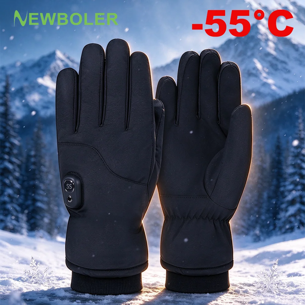 NEWBOLER Smart Version Winter USB Heated Gloves Waterproof Adjustable Touchscreen Gloves Reusable Warm Rechargeable Gloves