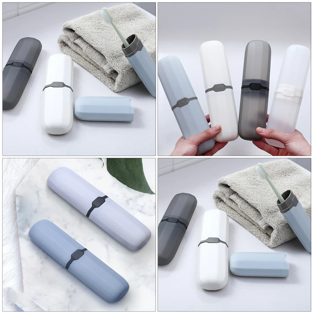 

4 Pcs Toothbrush Toothpaste Cases Lightweight Durable Travel Camping Business Trips Storage Boxes Easy Clean Multi Purpose Wash