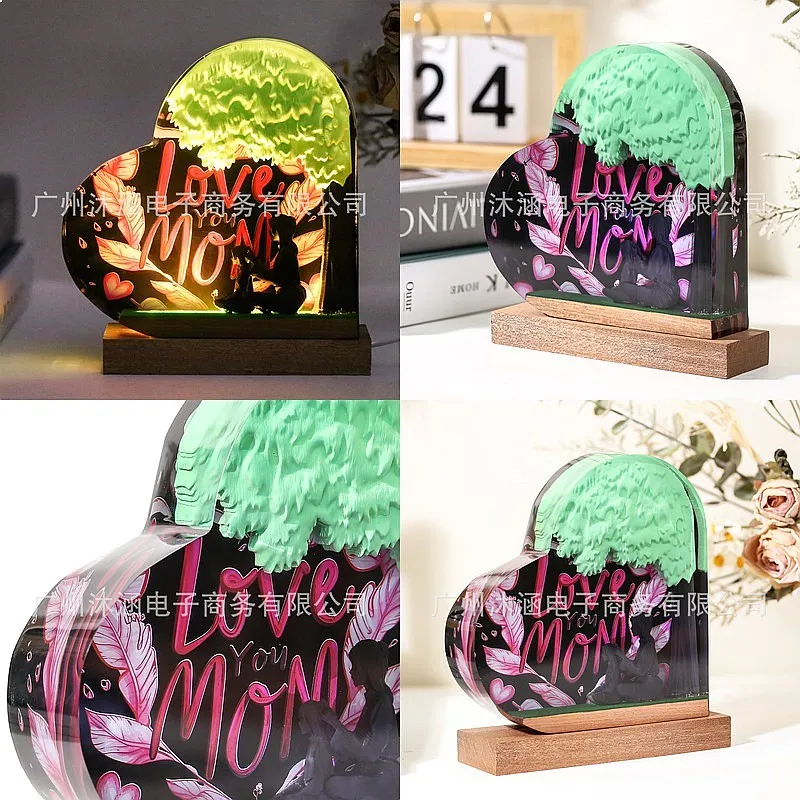 

Personalized Name Heart Epoxy Resin Ornament Mother's Day Gift for Mom
