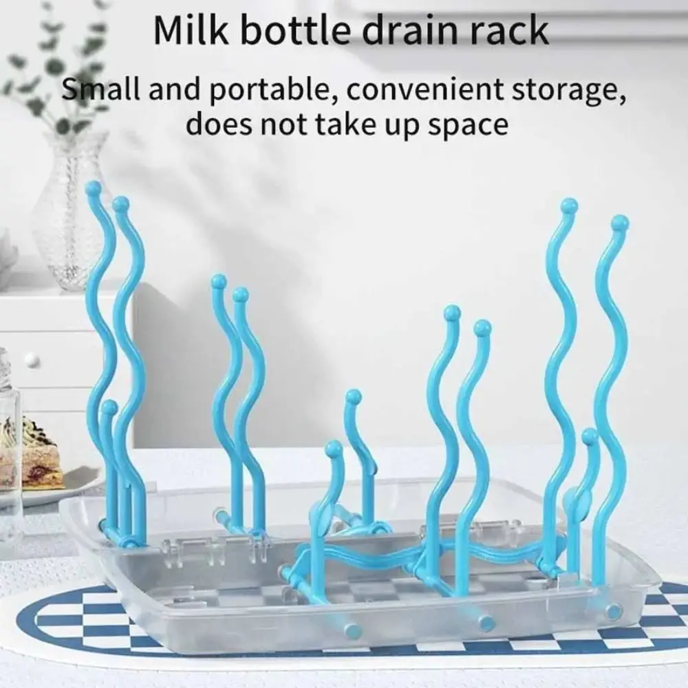 

Collapsible Travel Bottle Drying Rack with Cover Portable Bottle Drying Rack Foldable Box Dustproof Folding Draining Rack