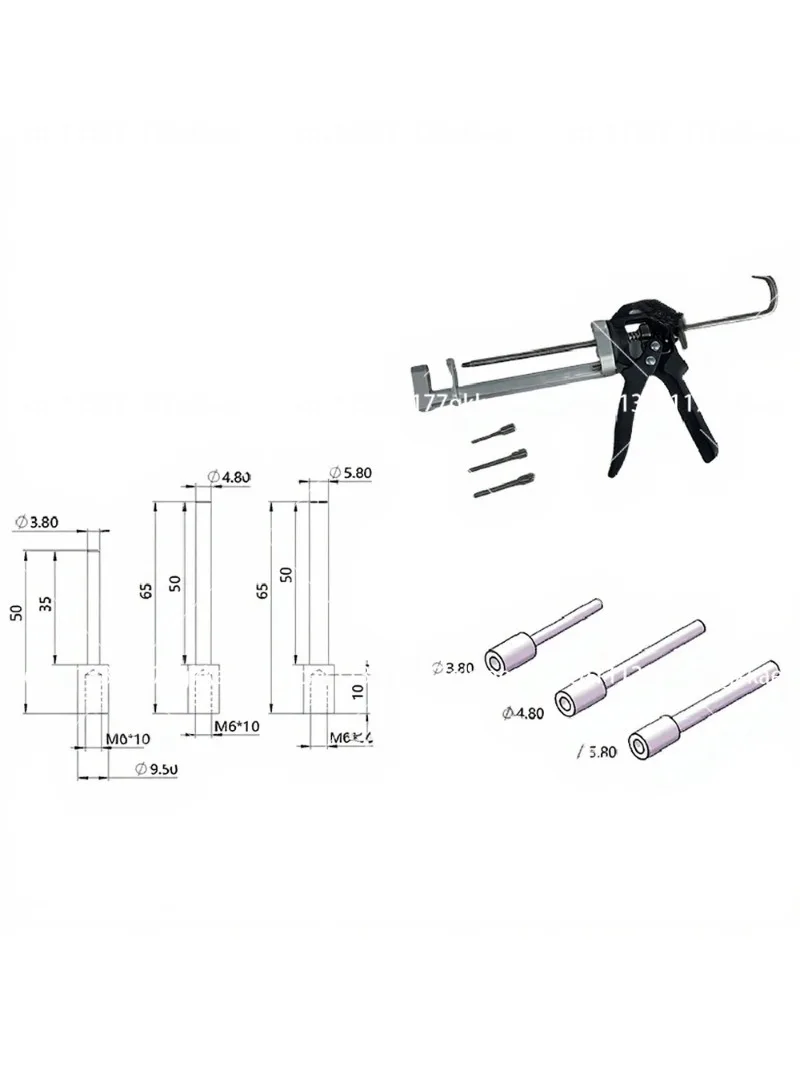 Modular Belt Disassembly Tool, 3 Head Plastic Chain Plate Repair Kit for Conveyor Systems