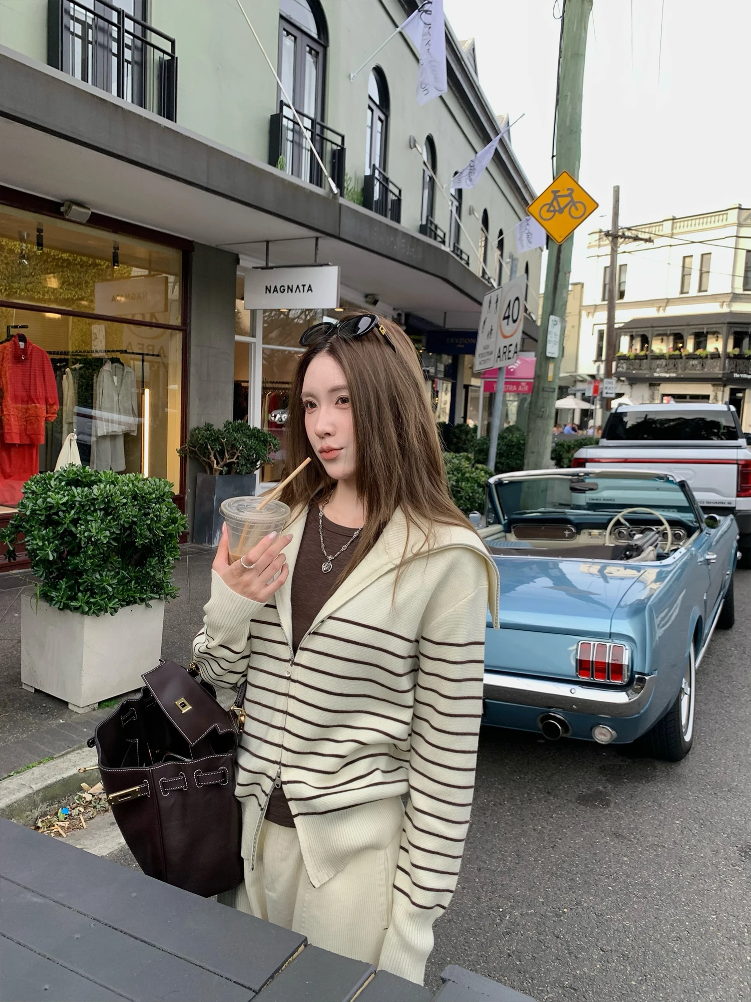 

Вязаный кардиган PPLAND Lazy Stripe с открытым передом, женский, свободный, повседневный, на молнии, из мягкой шерстяной смеси, с длинными рукавами, стандартной длины