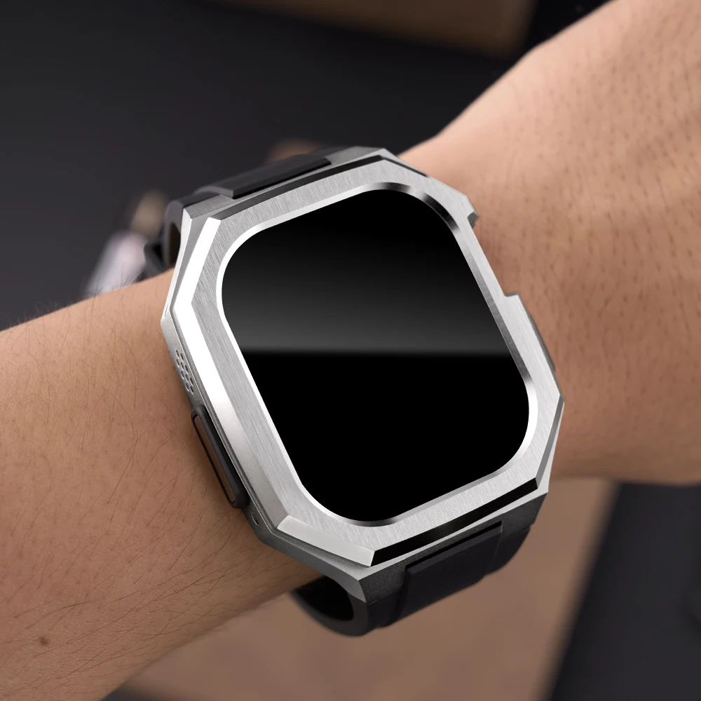 Custodia in TPU + cinturino in silicone per Apple Watch Ultra 2 49mm Accessori per bracciale aziendale per kit di modifica cinturino ultra lusso iwatch