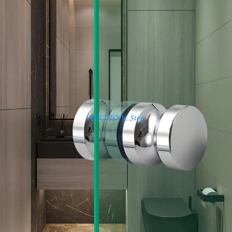 L8RC 2Pieces Sturdy Aluminum Alloy Glass Door Handles for Contemporary Bathrooms