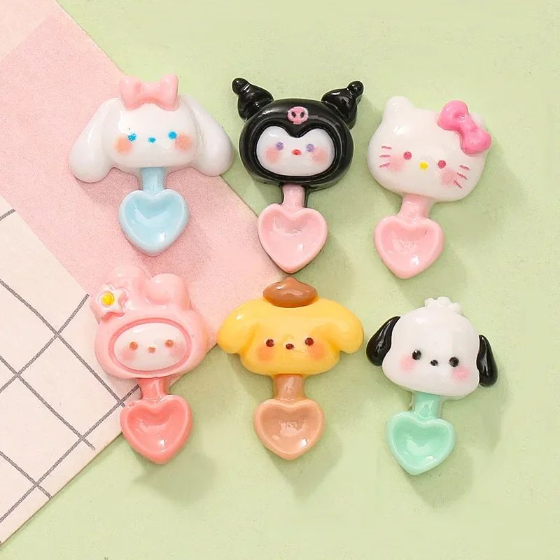 20Pcs DIY Nail Decor Mini Cartoon Cinnamon Dog Resin Nail Accessories