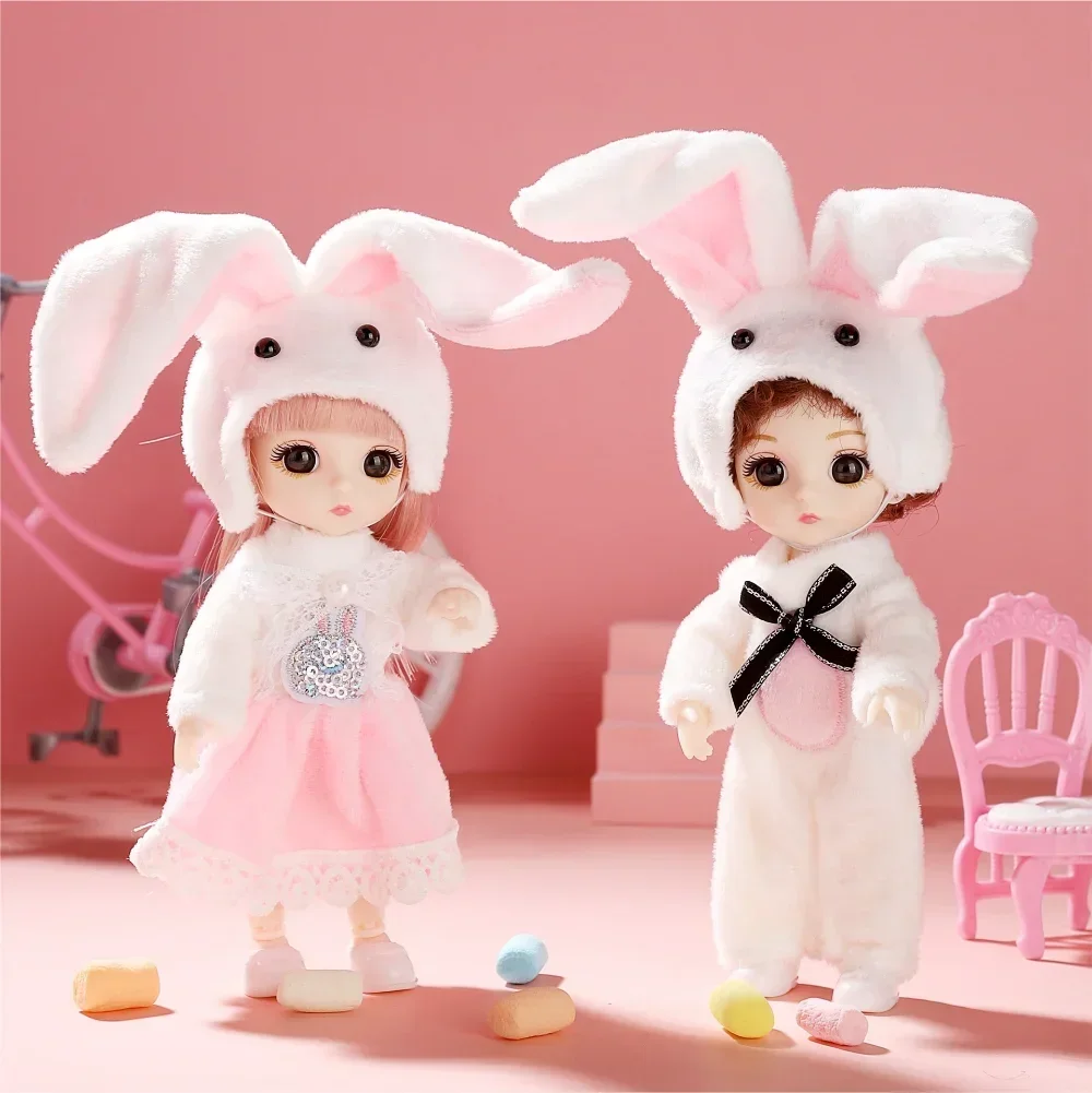 16 ซม.ตุ๊กตาเจ้าหญิงBJD 1/12 เคลื่อนย้ายได้ 13 ข้อต่อน่ารักหวานสาวของขวัญของเล่นเด็กตุ๊กตาDIYแต่งตัวตุ๊กตาเสื้อผ้าและรองเท้า