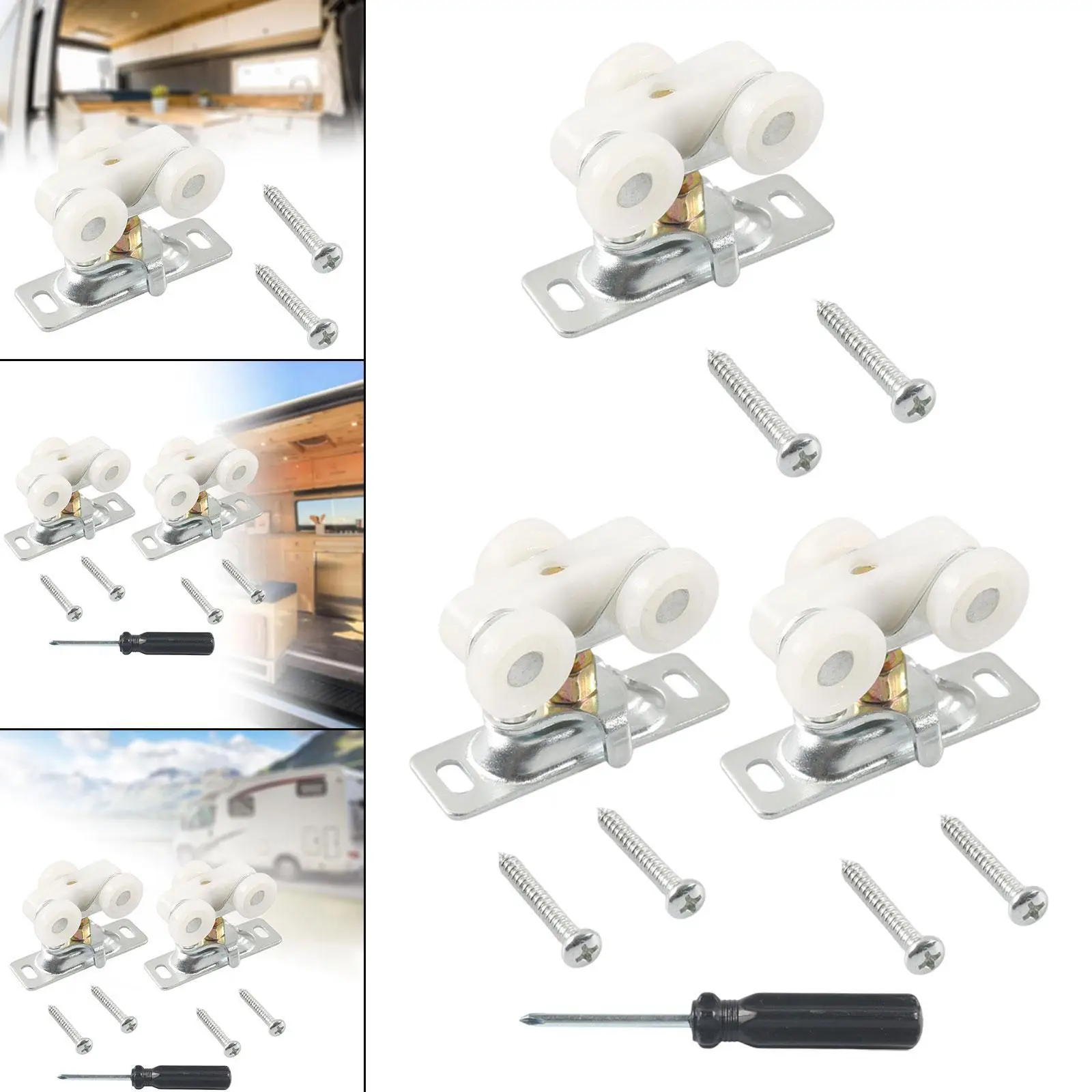 Pocket Door Rollers Assembly Premium Easy to Install Spare Parts Sliding Door Wheels Replace with Screws for Closet Doors