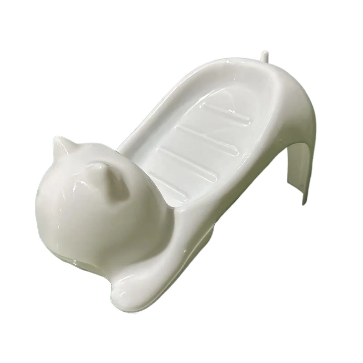 Niedlicher Katzen-Seifenhalter, Glatter Kunststoff-Toilettenseifenbehälter, Badezimmer-Zubehör, Waschraum-Accessoires, Wohndekoration