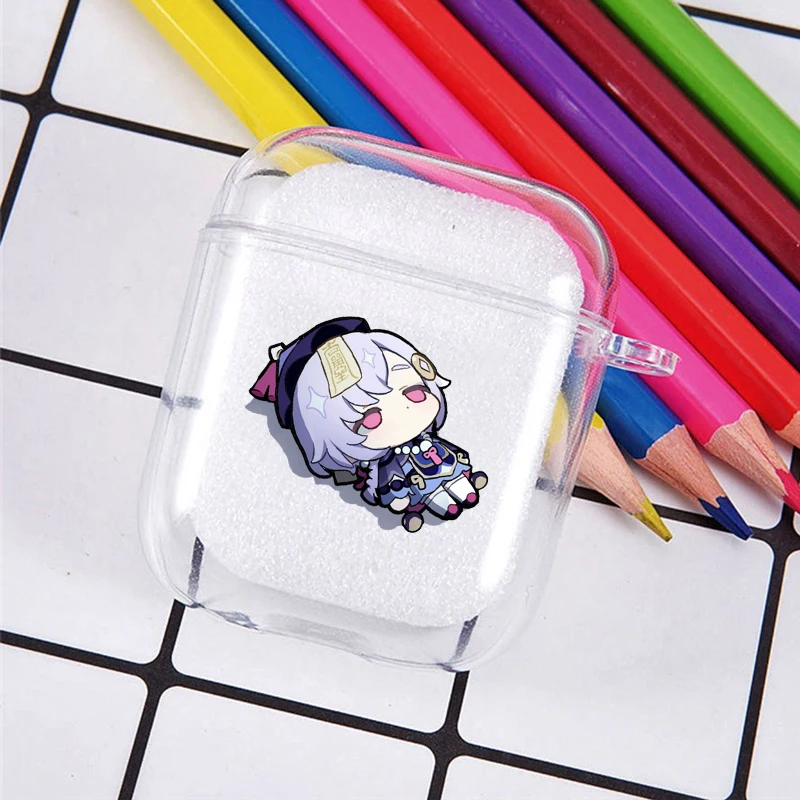 Cute Genshin Impact Characters Clear TPU Case for Airpods Pro 2 1 3 Zhongli Hutao Xiao Soft Silicone Cover Earphone Airpod Cases