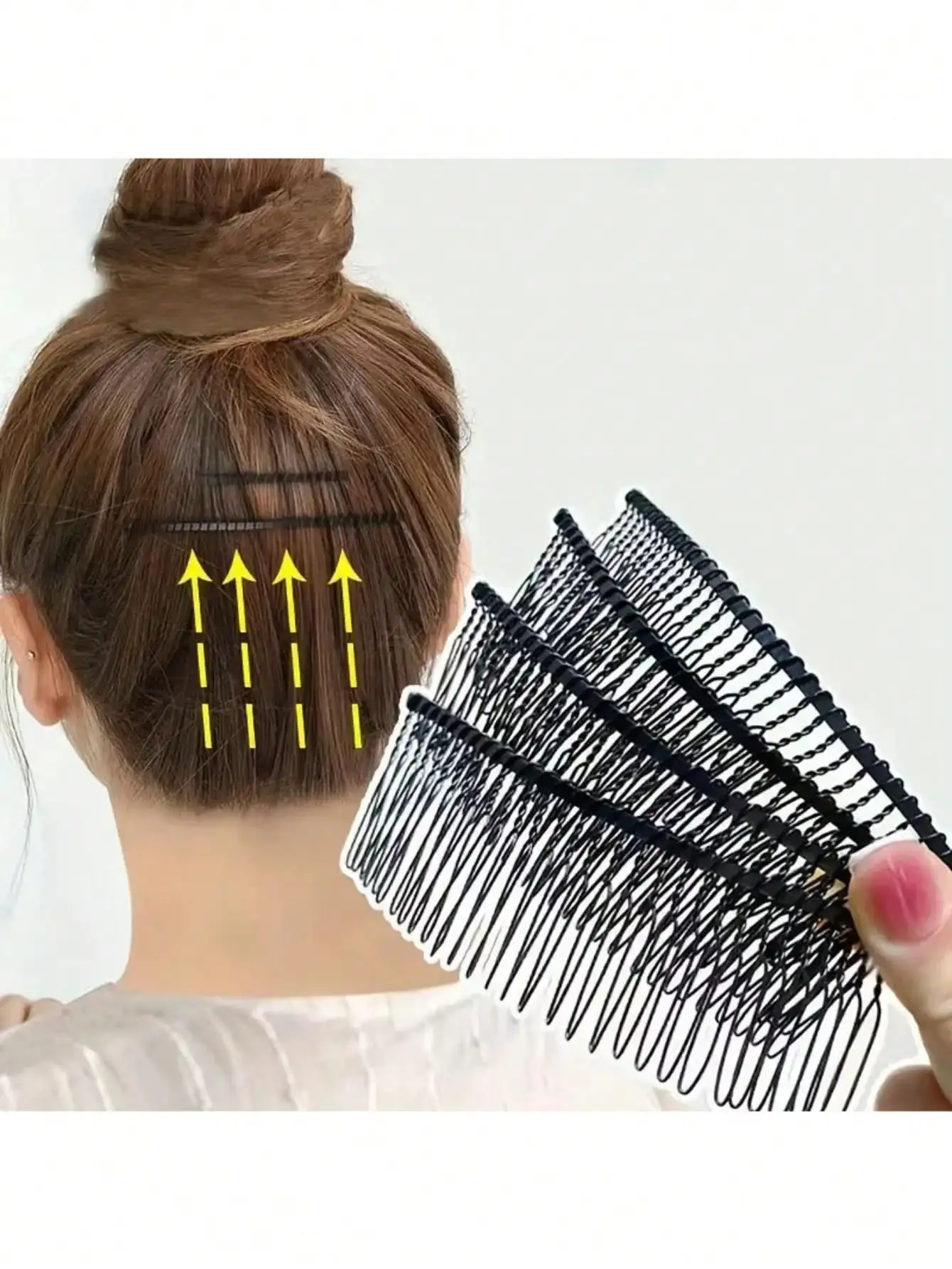 

4pcs Women's Black Twisted Hairbands With Inserted Comb Teeth, Fashionable Hair Comb Suitable For Daily Use ,Hair Styling Tools Hair Accessories