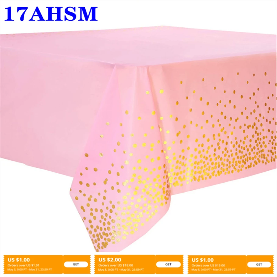 

17AHSM полиэтиленовая одноразовая скатерть с бронзовым принтом для домашвечерние НКИ свадьбы маслостойкая водонепроницаемая и Пыленепрониц...