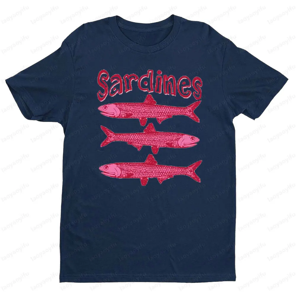 غير تقليدي الأسماك قميص السردين الجرافيك المحملة Y2K Harajuku نمط الشارع الشهير المرأة Crewneck القطن قصير الأكمام اختيار فتاة شابة