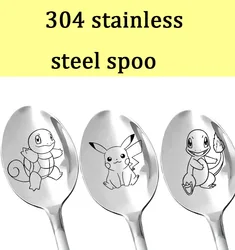 Anime Pokemon Pikachu Spoon Cute Soup Stainless Steel Ladle Home Food for Tableware Spoon Birthday Gifts