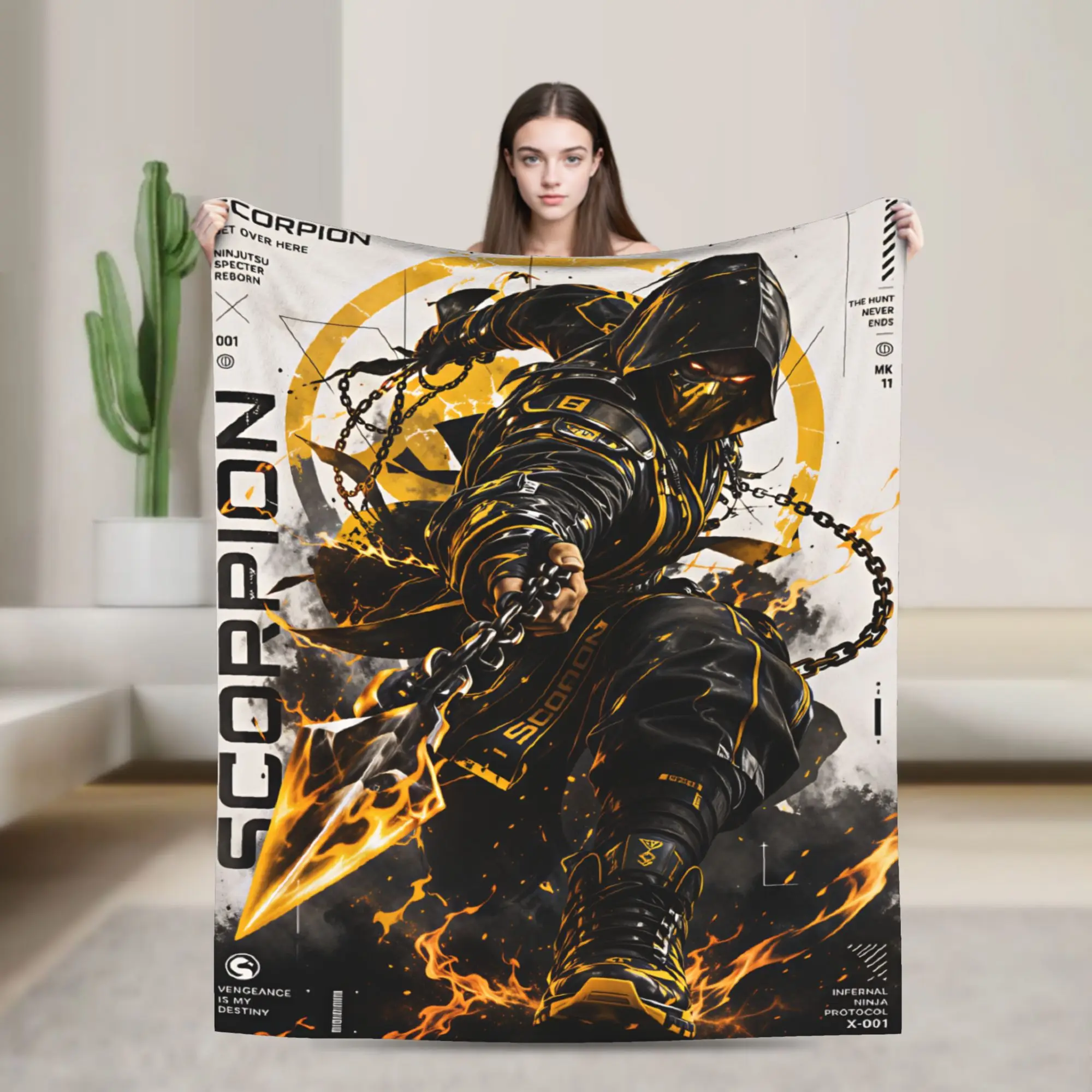 M-Mortal Kombat  Flannel Blanket  Soft Throw Blanket for Couch Bed Decorative Novelty Bedspread Sofa Bed Cover
