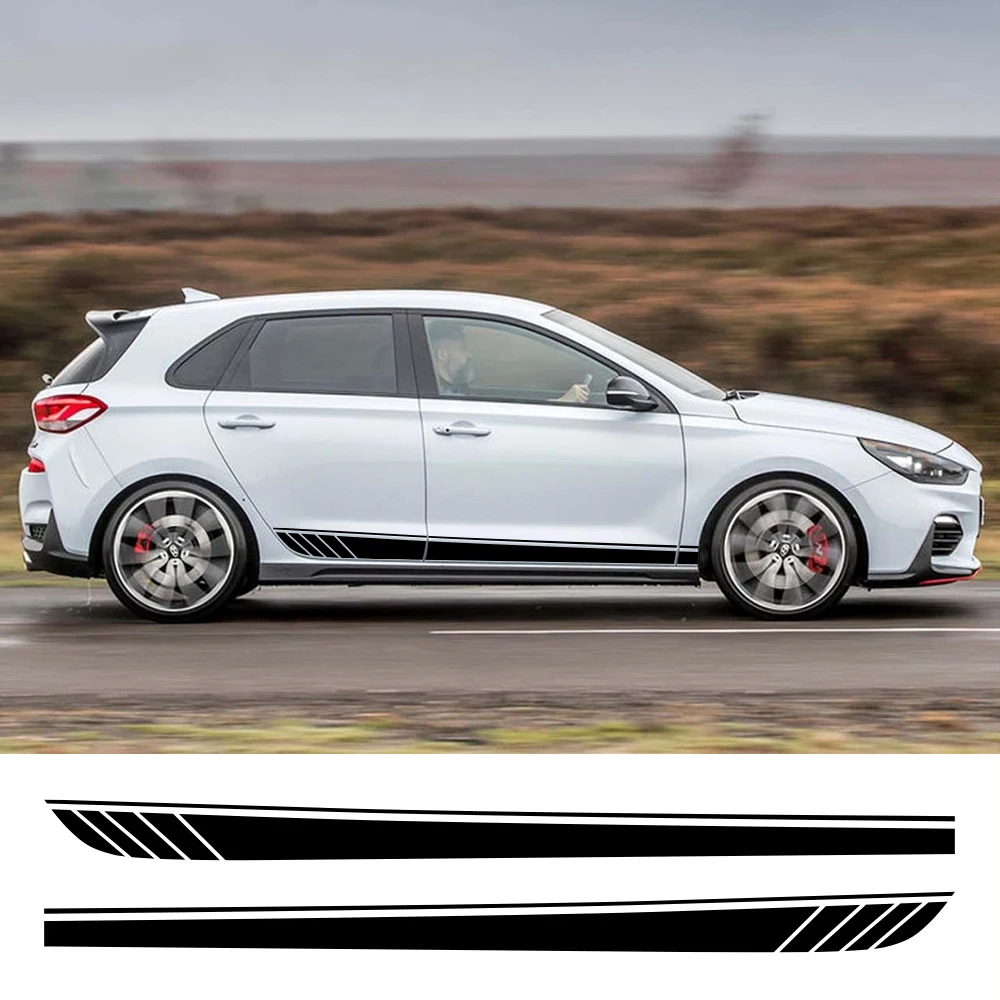 2Pcs Car Decals For Hyundai i30 I30N N-Line GDI MK3 Racing Sport Stripe Style Side Door Vinyl Stickers Auto Tuning Accessories view 2