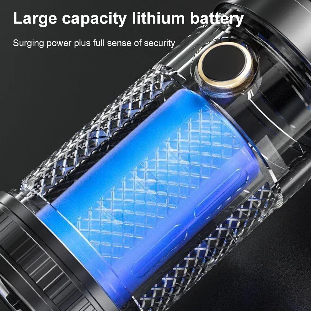 10000LM LED Super Bright Flashlight Rechargeable Zoomable Work Lamp Powerful Tactical Torch Outdoor Waterproof Emergency Lamp