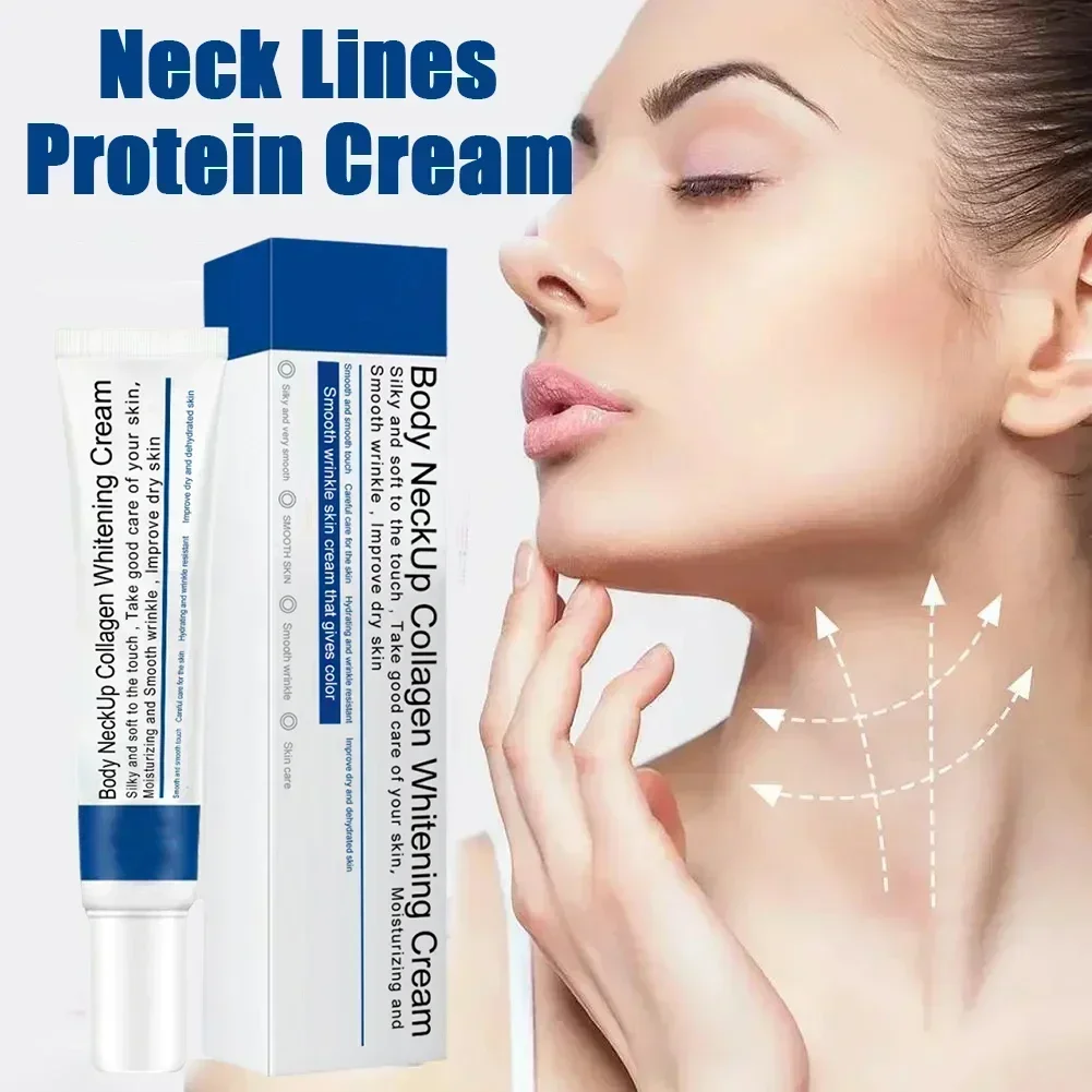 Anti-aging Neck Lines crema proteica idratante rassodante Lifting per collo doppio mento elimina le linee sottili del collo cura della pelle