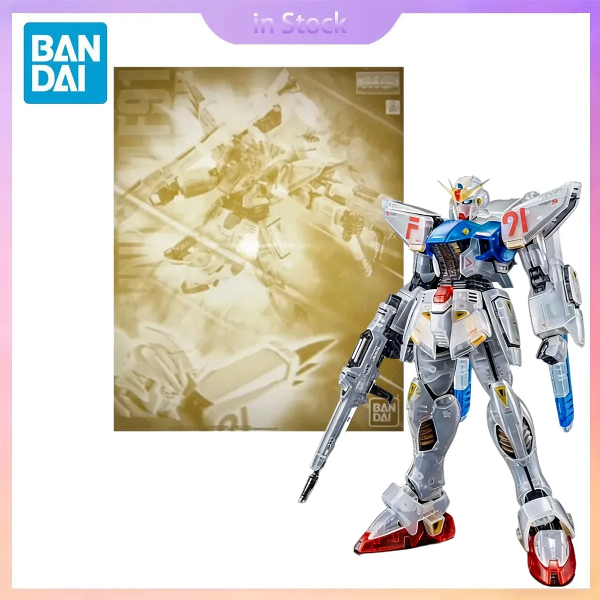 Оригинальный Bandai Genuine In Stock MG 1/100 F91 Ver 2.0 Clear Gundam Anime Collection Наборы моделей экшн-фигурок в подарок для мальчика и девочки