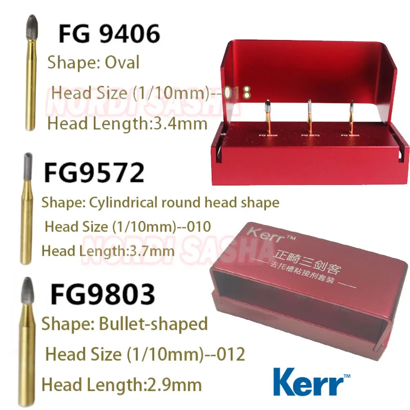 Kerr Tungsten Turning Needles Set Dental Orthodontic Bracket Removal Adhesive Turning Pins FG9406 FG9572 FG9803