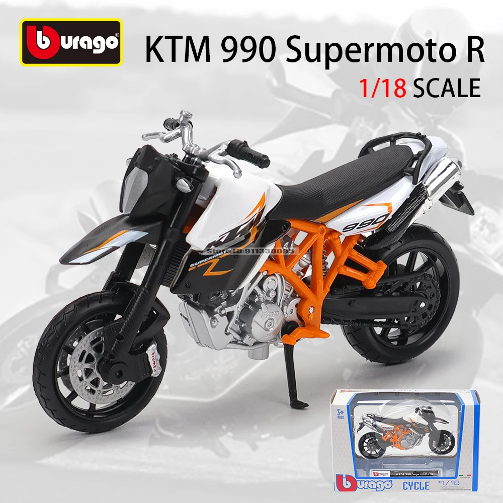 Bburago 1:18 KTM 990 Supermoto R 합금 오토바이 혼다 아프리카 트윈 어드벤처 공인 모델 장난감 자동차 선물 컬렉션 