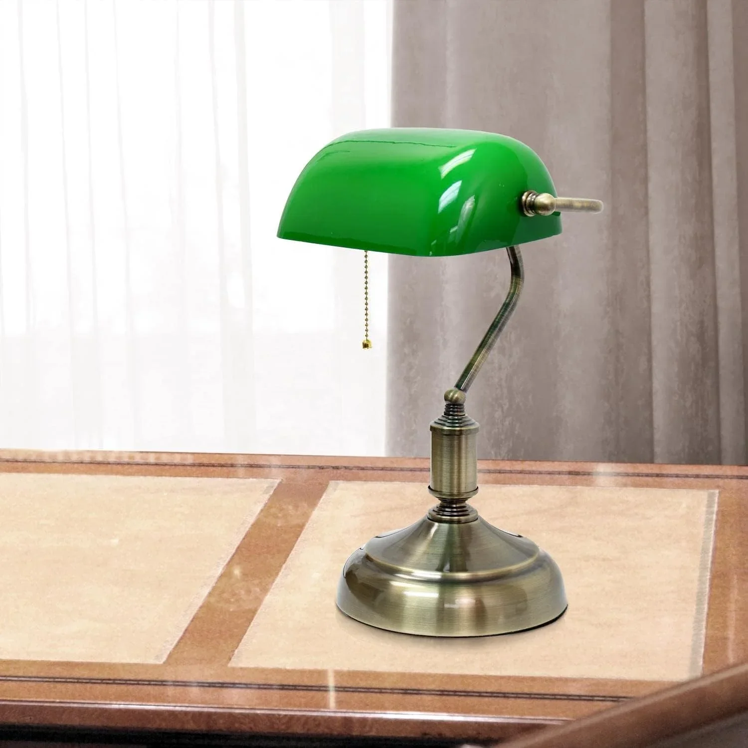 Grünes Glas Banker Schreibtisch lampe Glasmalerei antike Schreibtisch lampen Vintage Tisch lampe Dekor Nachttisch