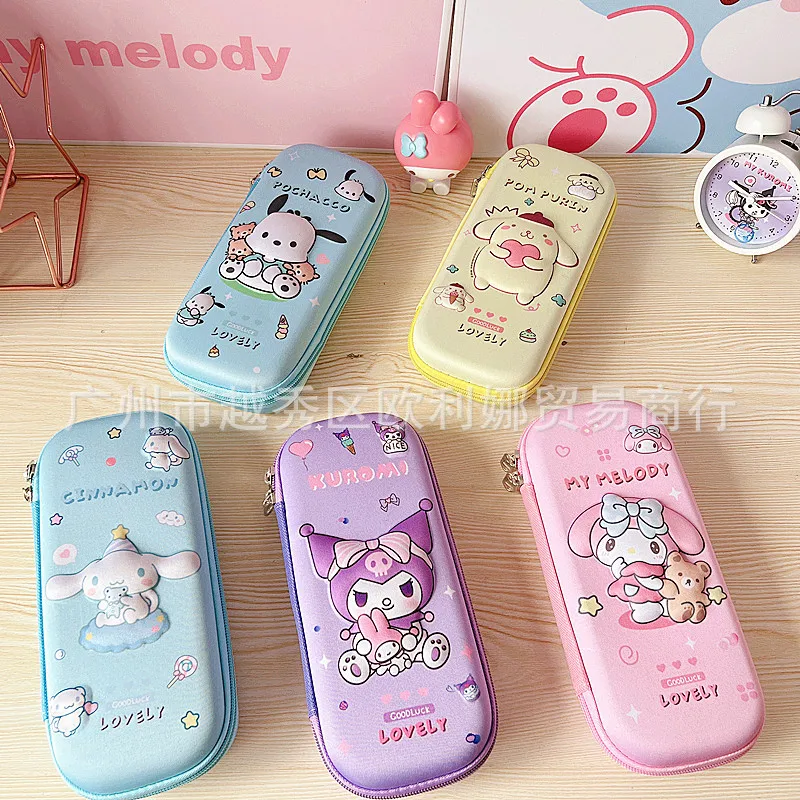 

Sanrio Hello Kitty Pen Box Kawaii Cinnamoroll My Melody 3D Large Capacity Pencil Case Three-dimensional Stationery Storage Box