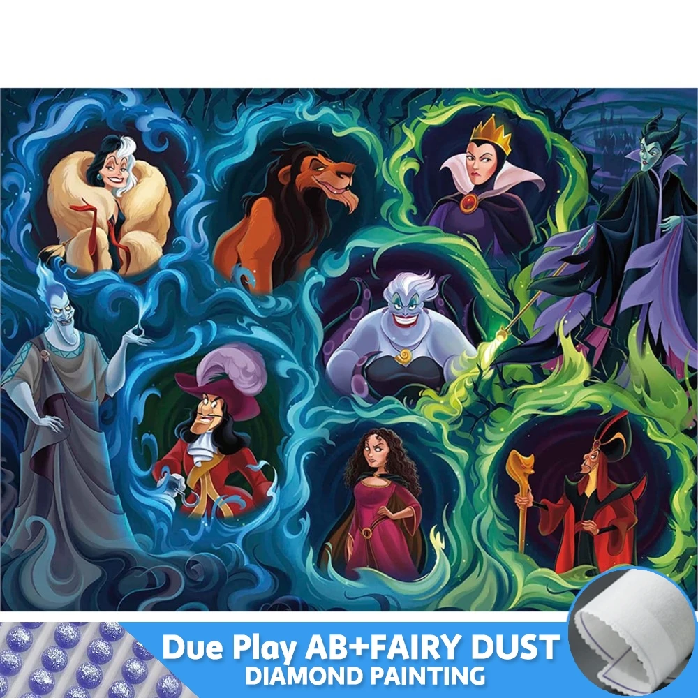 Fairy Dust AB Diamond Painting Villain Disney Ants Cartoon Art Full Drill Cross Stitch Mosaic Kit Cookies Craft Home Decor Gift