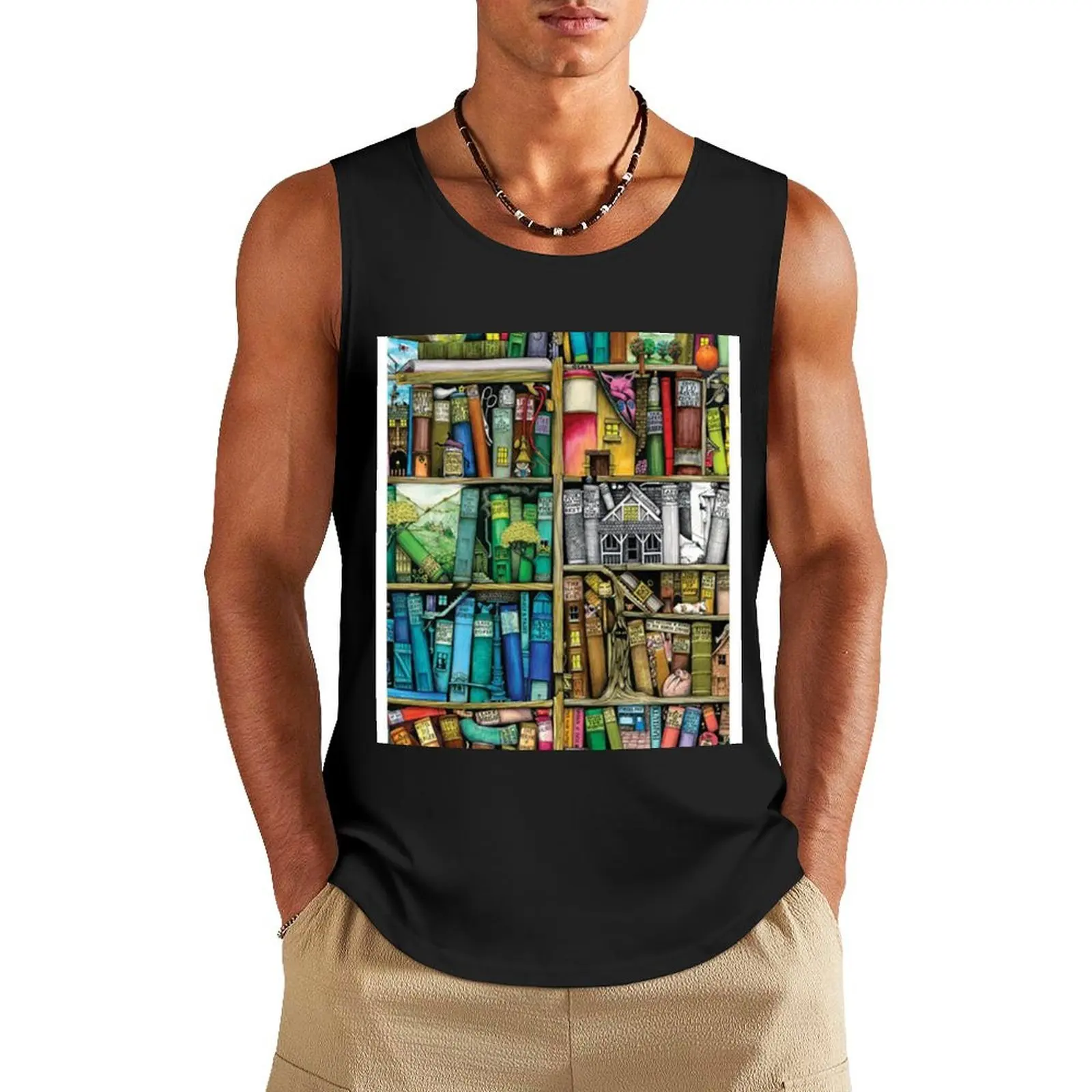 

Fantastic library Tank Top Short sleeve Men's vest Men's clothing brands Men's t-shirt