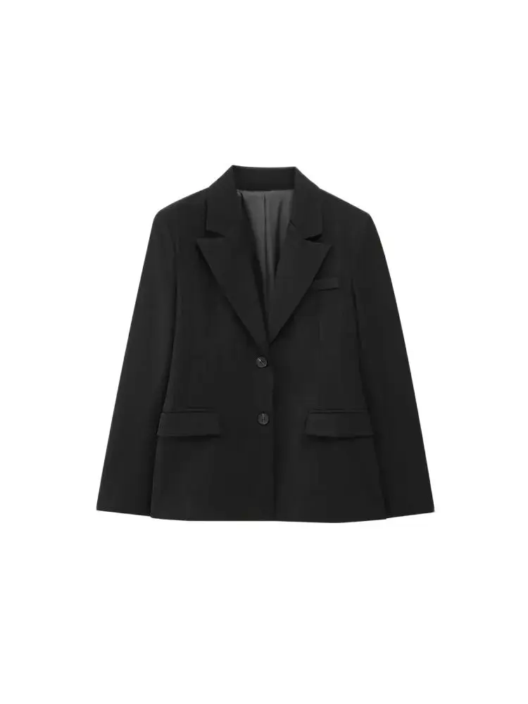 Women's Chic Peplum Blazer Coat with Front Button Long Sleeve Flap Pockets Fashion Outerwear Top