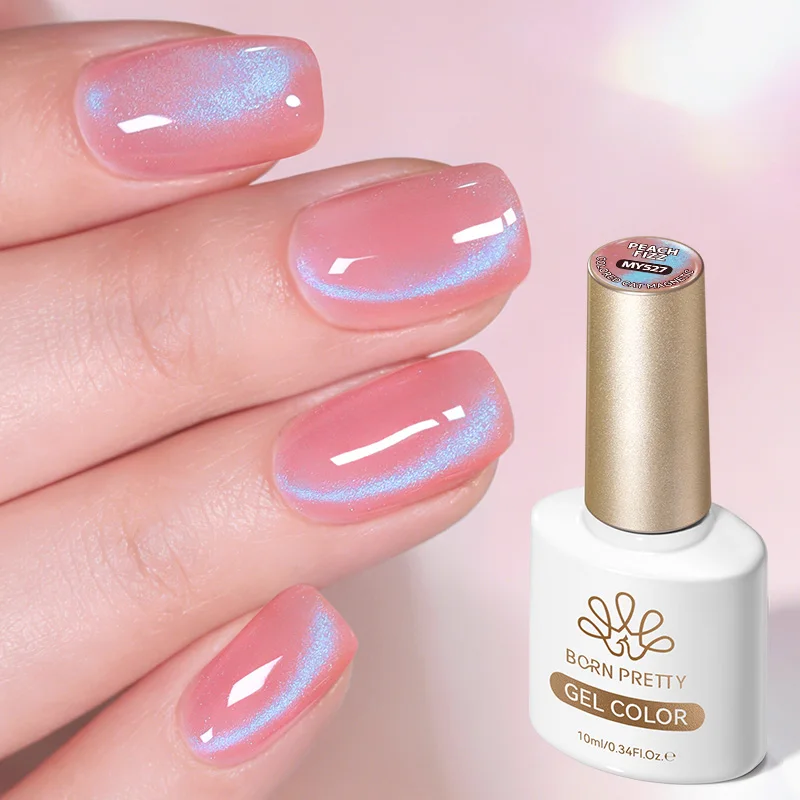 BORN PRETTY 10ml Pink Peach Color Cat Magnetic Gel Nail Polish Summer Manicure Nail Supplies Soak Off UV Gel Varnish