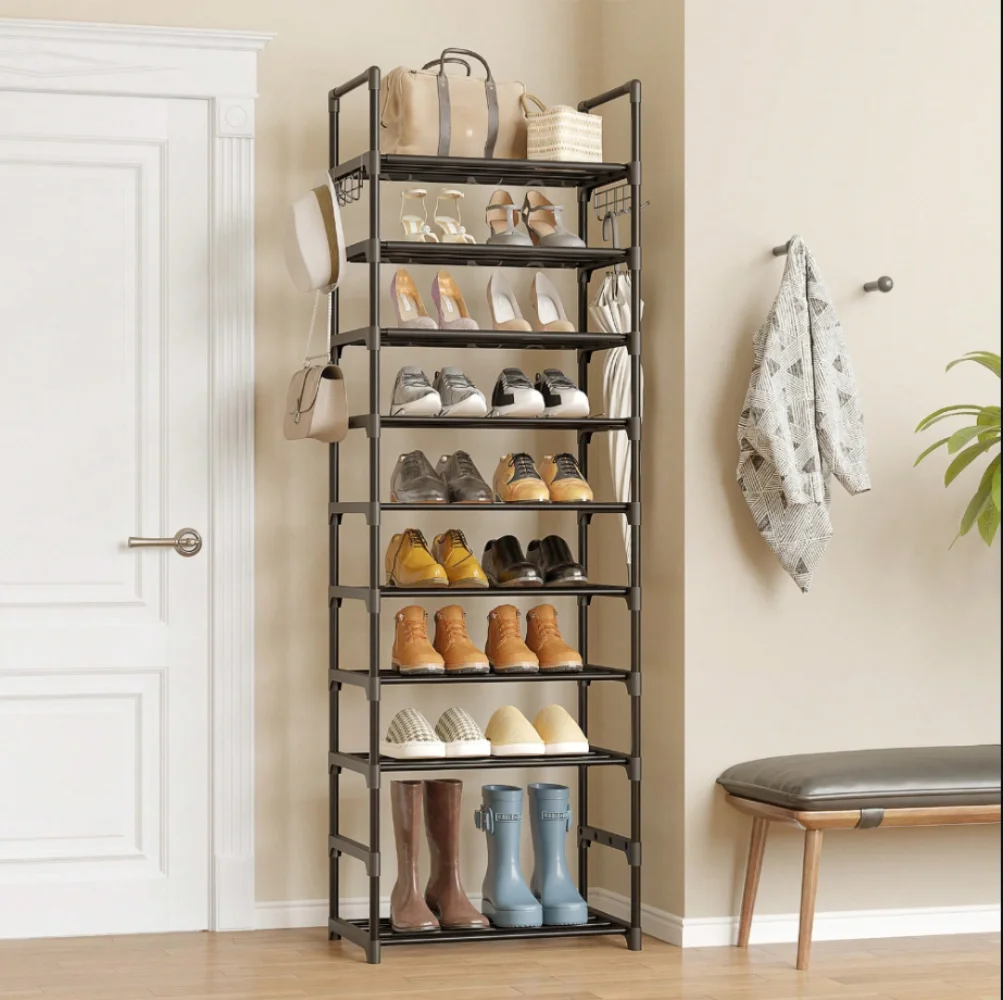 

10-Tiers Shoe Rack For Closet, Tall Shoe Organizer For Entryway Bedroom Hallway, Shoe Storage Large Capacity For 20-24 Pai