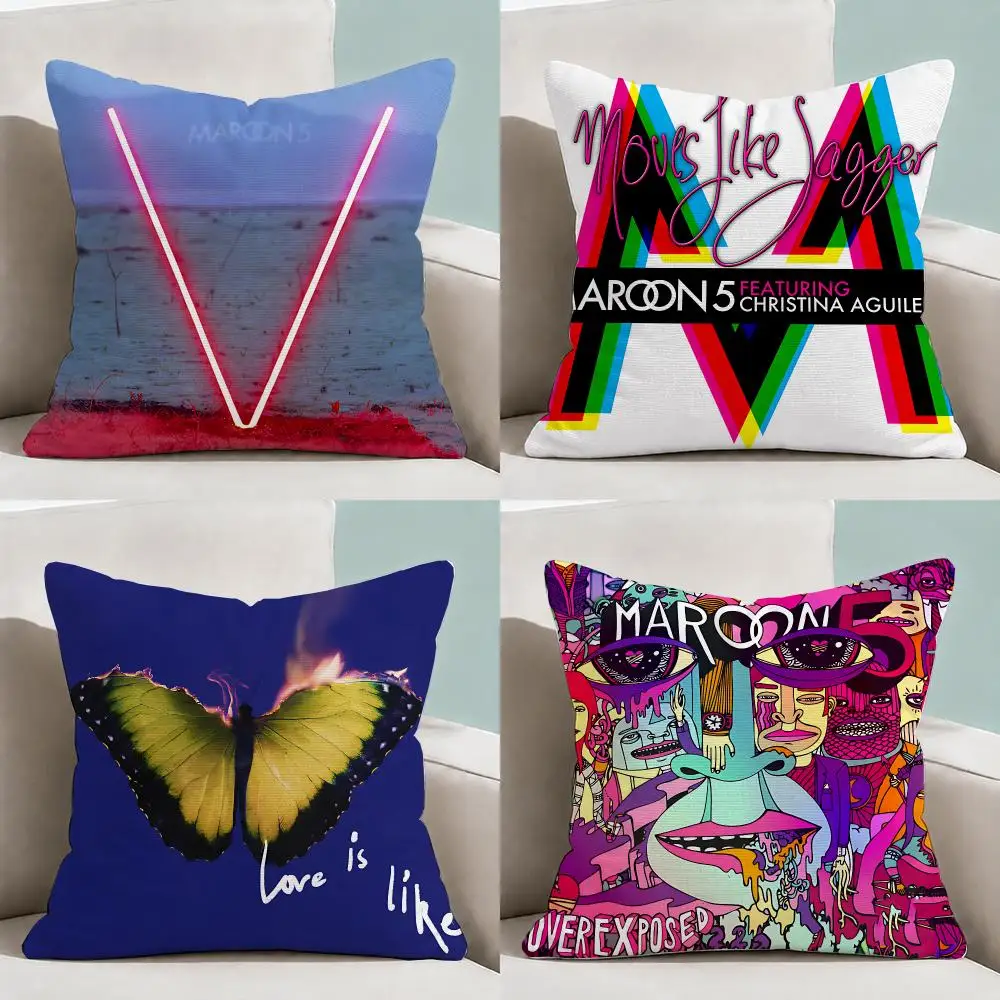 Band Maroon 5 Pop Rock Cushion Cover  Throw Pillow Soft Short Plush Cozy Durable Colorfast For Sofa Bedroom Home Decor Gift