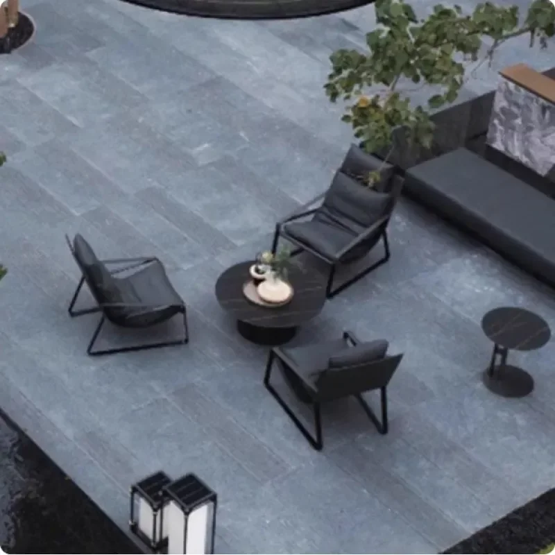 Outdoor sofa, aluminum alloy outdoor sales office, garden landscape, light luxury minimalist lounge chair, designer model home