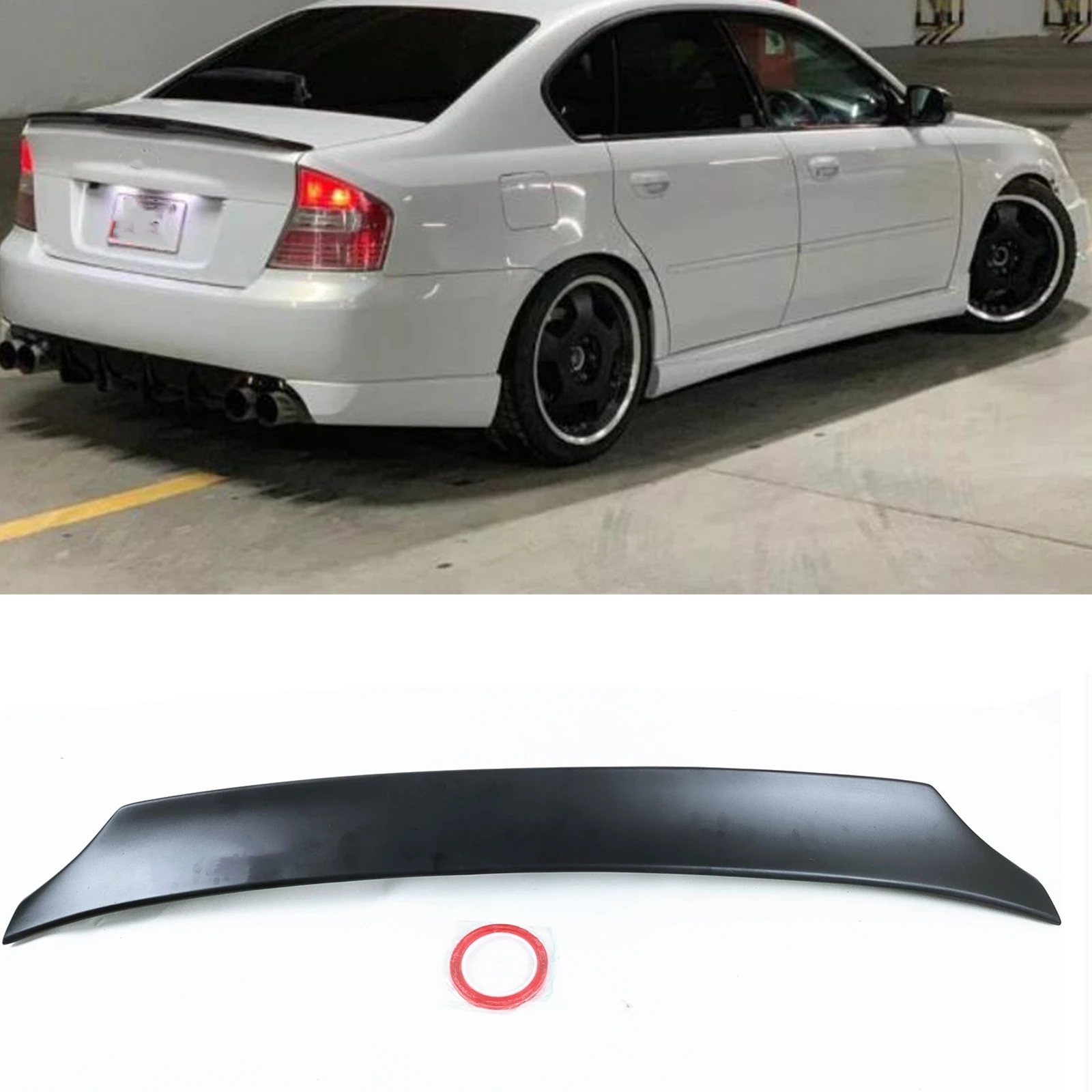 

For Subaru Legacy 2005 2006 2007 2008 Rear Trunk Lid Spoiler Wing Fiberglass Matte Black Car Tailgate Decklid Splitter Lip Kit