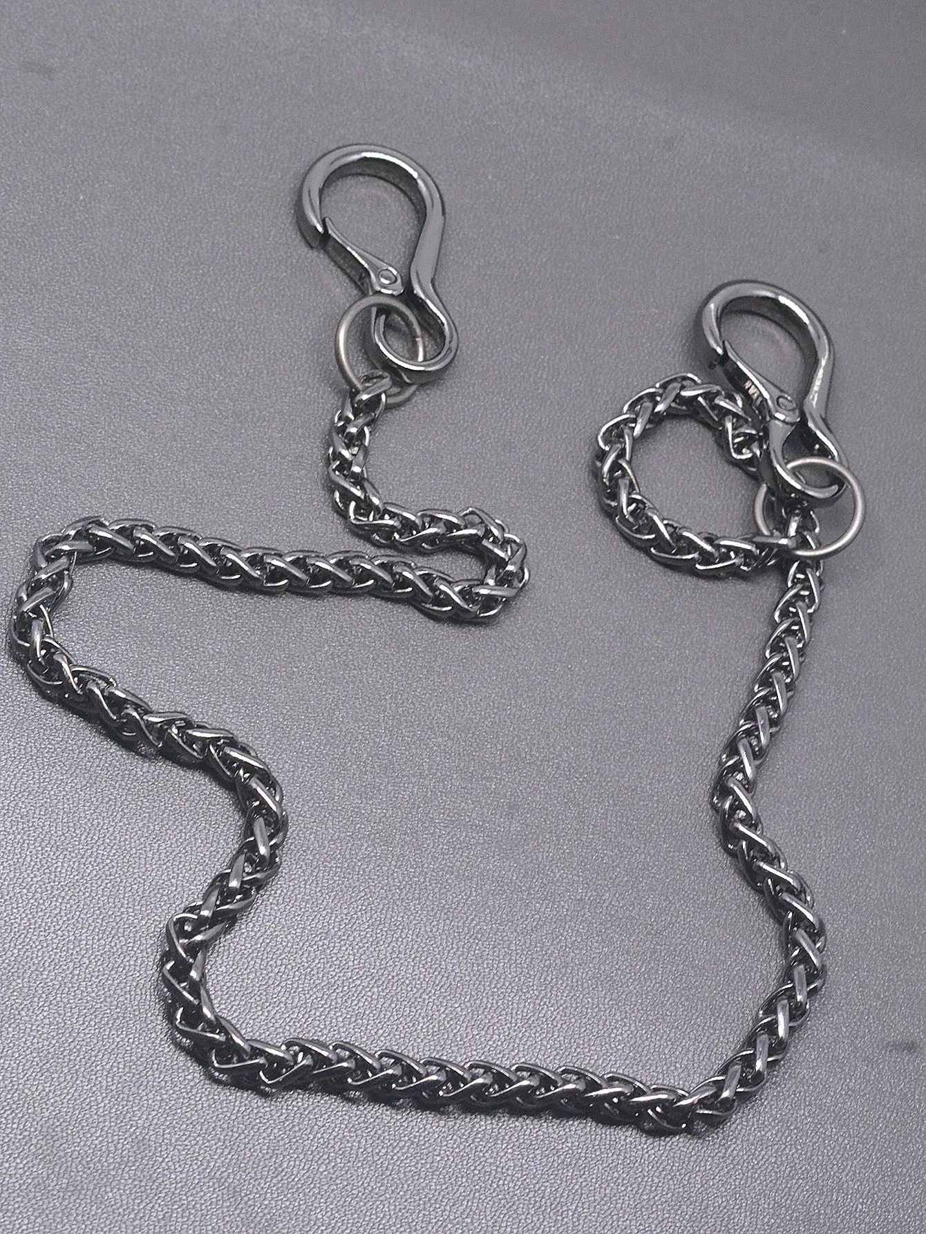 21 Inch Hip Pop Gunmetal Wallet Pants Biker Jean 6mm BSK Snake Chain Oval Spring Carabiner Keychain Gift Friend Family EDC FOB
