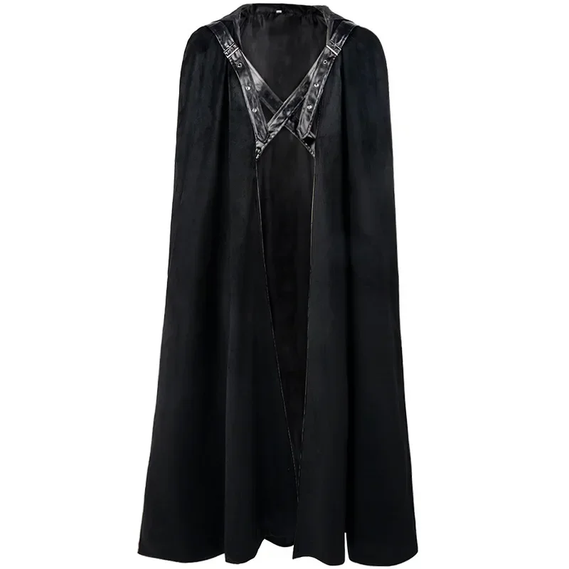 ヨーロッパアメリカンレトロハロウィンスエード帽子レザーバインディングケープ付き