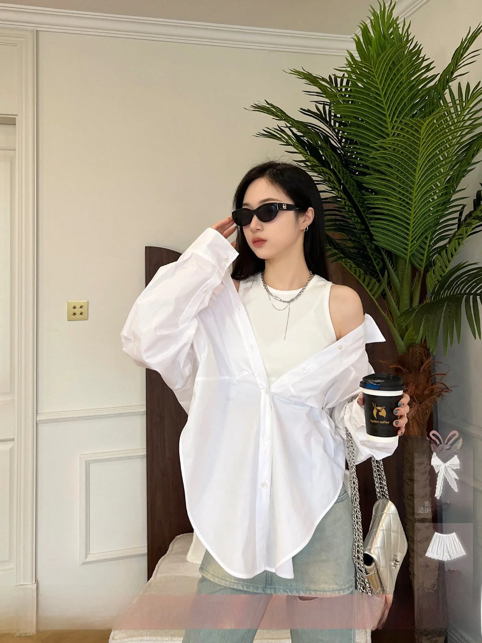 

Early Spring Layered Cotton Loose Fit irt Sle Handpied by Store 3YCH Women's Faion Spring Collection