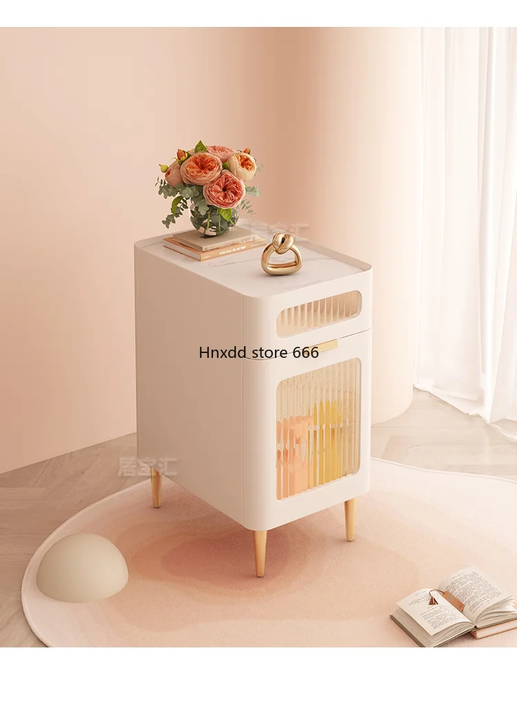 Solid wood Changhong glass 30cm narrow simple modern light luxury mini bedside cabinet