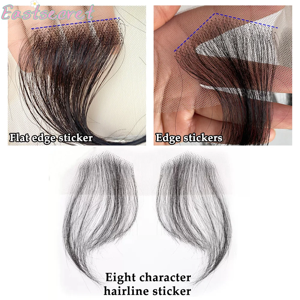 شعر بشري EASTSECRET مصنوع يدويًا بحواف من الدانتيل الأسود للنساء، قطع شعر طبيعية ناعمة لإكسسوارات خط الشعر الاصطناعية