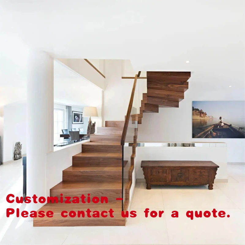 custom.Factory Sale Solid Wood Stairs New Products Indoor Wooden Stairs Good Selling Straight Staircase