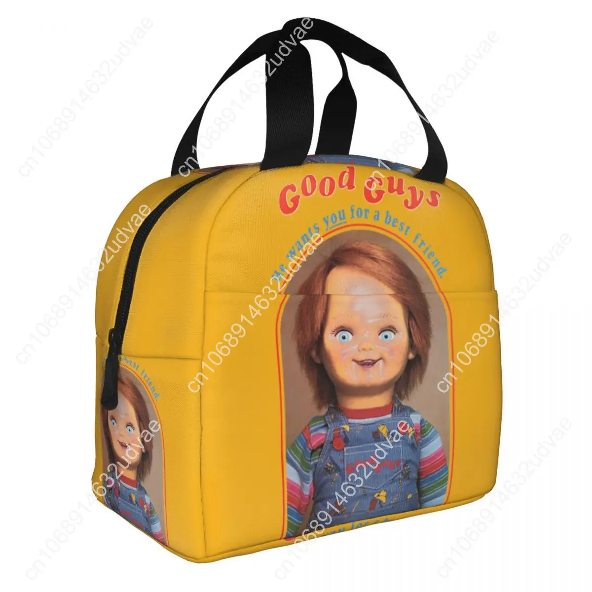 He Wants You For A Best Friend Chucky Lunch Bags Horror Portable Insulated Cooler Child's Play Thermal Picnic Work Lunch Box